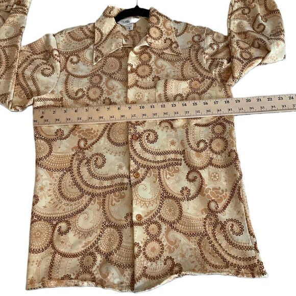Jantzen Mens Vintage Paisley Print Collared Button Down Dress Shirt Medium USA - Picture 4 of 7